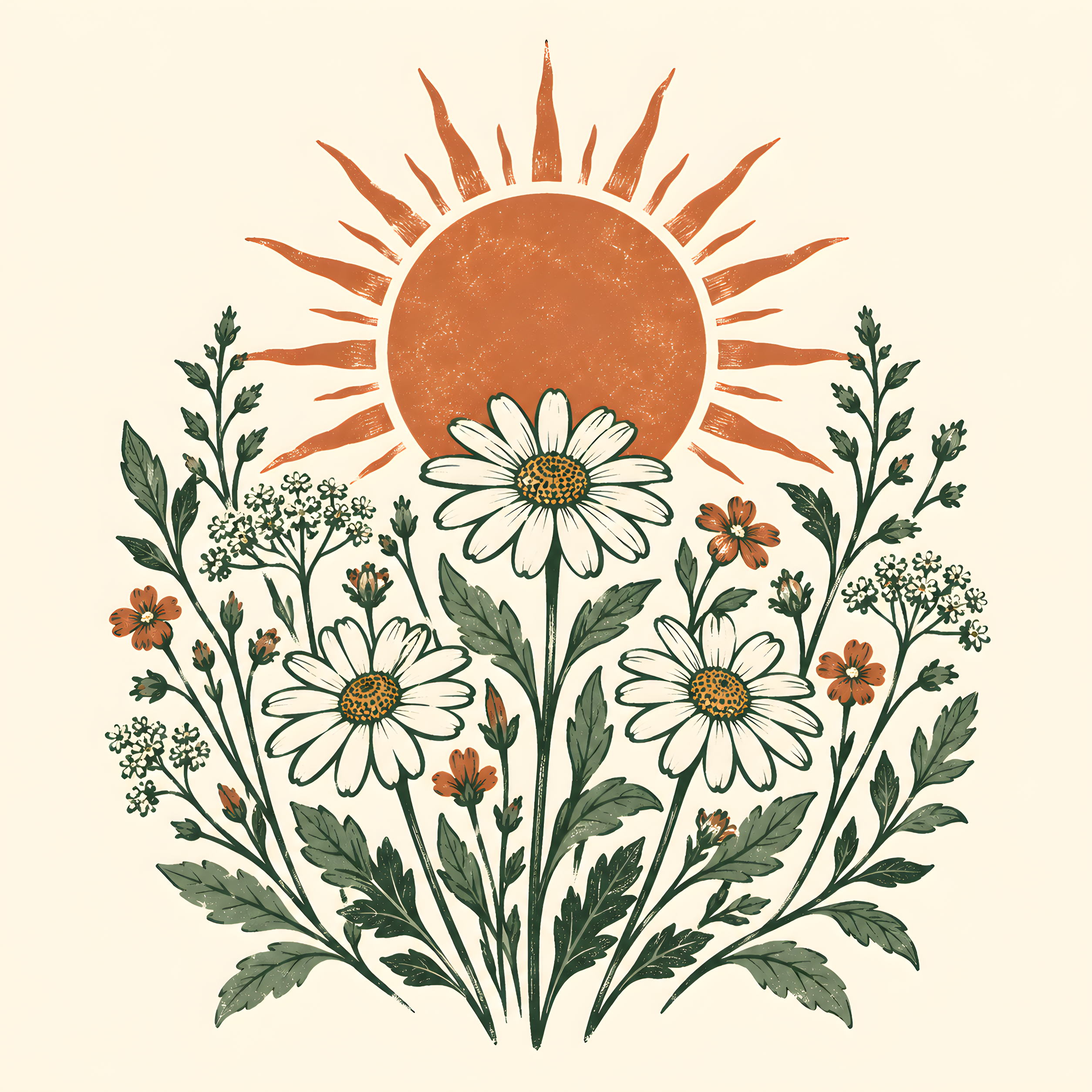 Botanical merchandise design after a real 2× upscale